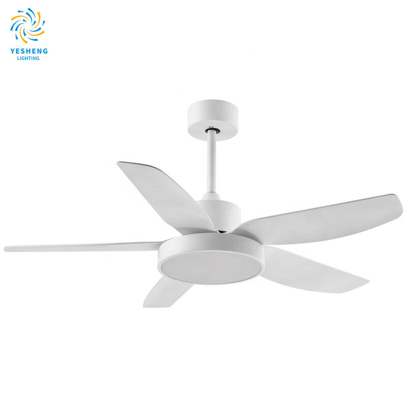 Kifaa cha ndani cha Upepo na Taa na Remote 42 46 52 54 Inch Black Modern Wifi Ceiling Fan Light Kit ya Bedroom