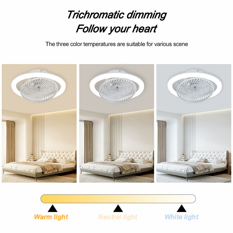 XD215 White Ceiling Fan with Light  Remote Control Ceiling Fan with Lamp