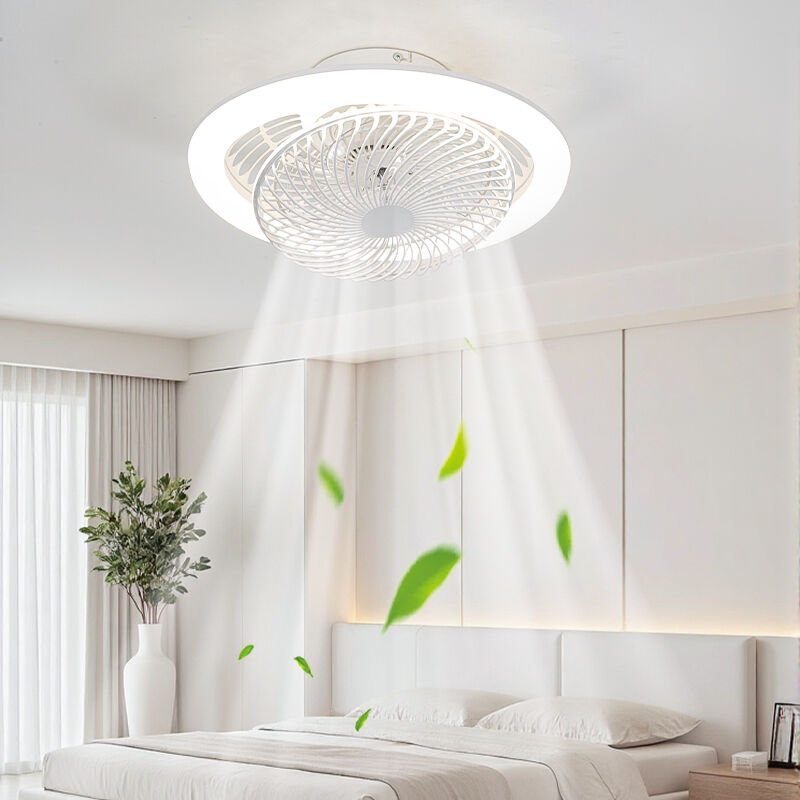 XD215 White Ceiling Fan with Light  Remote Control Ceiling Fan with Lamp