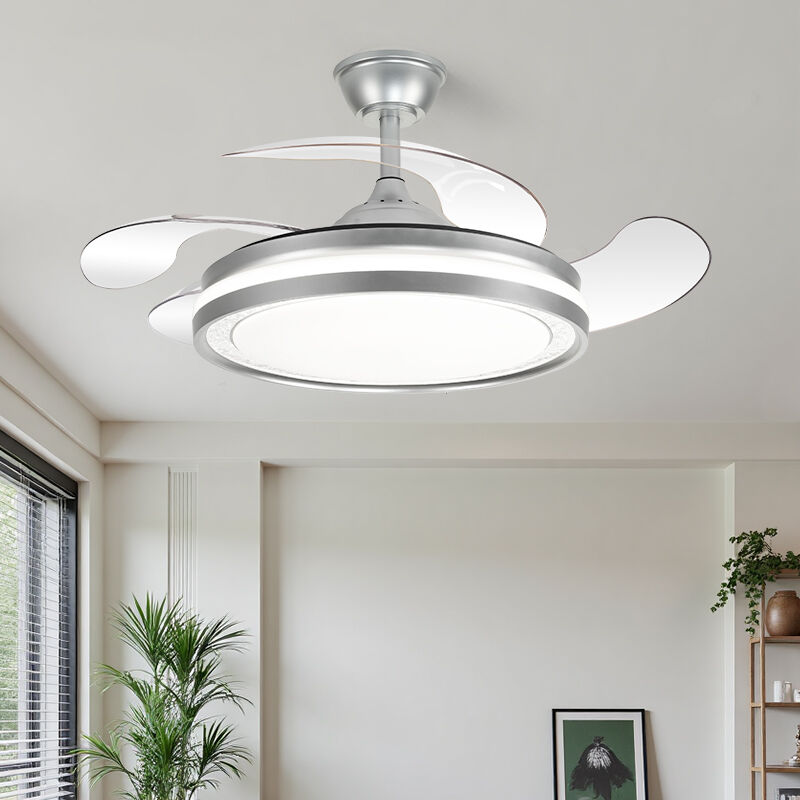 Afstandbeheerwaaiermetligte ~ Plafonwaaiermetligte vir die Sitkamer