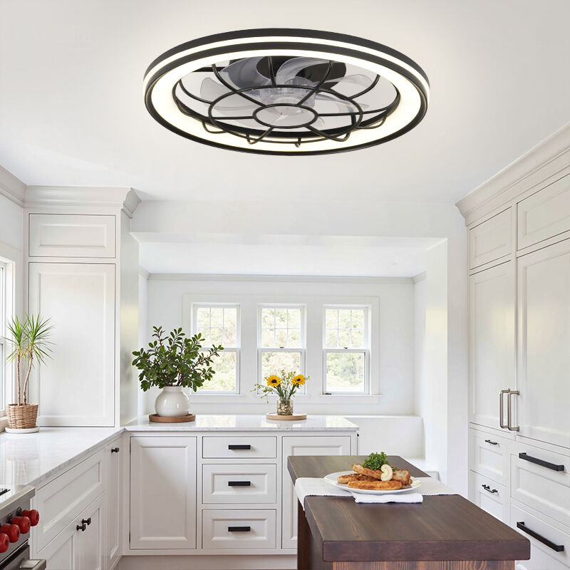 Laagprofiel-plafonwaaiermetlig % Waaierliginstallasies