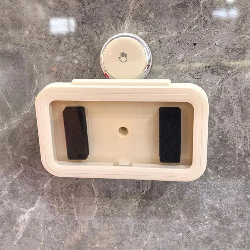 Wall Mounted Suction Cup Phone Holder Rotatable Detachable Movable Traceless Adhesive Free Reusable Waterproof Kitchen Bathroom