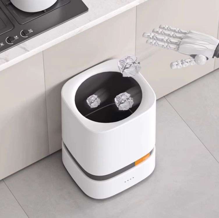 15L Large Capacity Automatic Bagging Garbage Bin Household Office Paper Basket Uncovered Double-layer Trash Can Household Tool