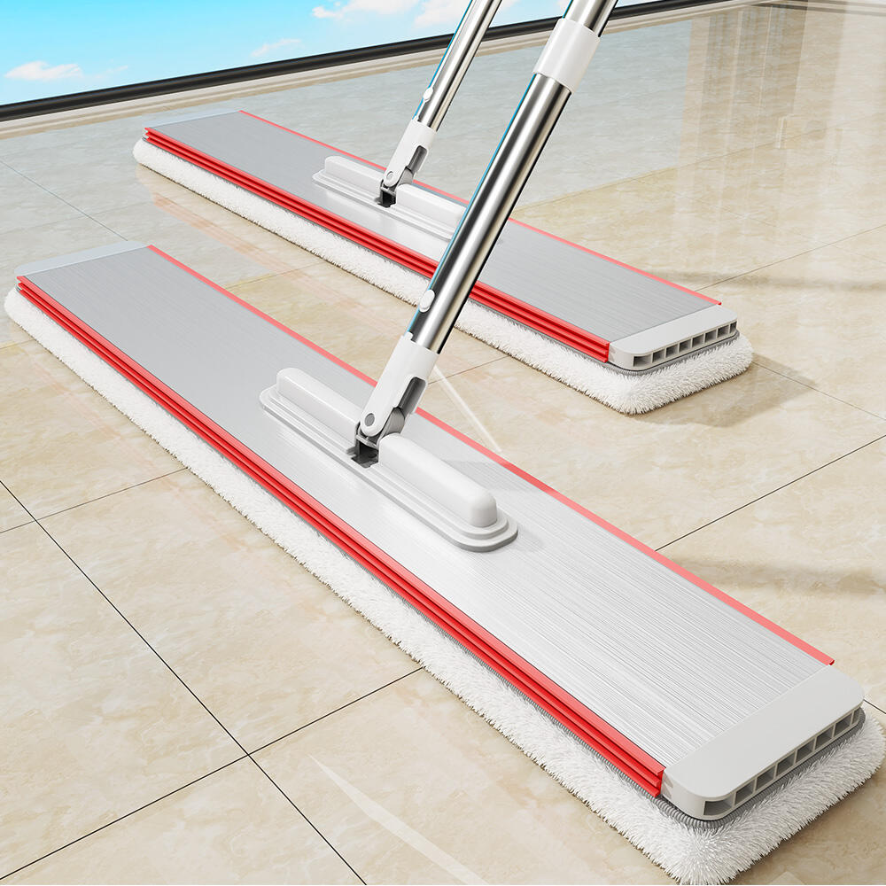High Quality 60cm Industrial Rotating Flat Mop Ultra-Fine Fiber Cloth Floor Cleaning Aluminum Alloy Self-Wringer Extendable