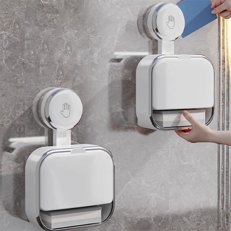 Multi Functional Non Punching Suction Cup Drain Soap Box Adjustable Detachable Reusable Strong Load-bearing Bathroom Household