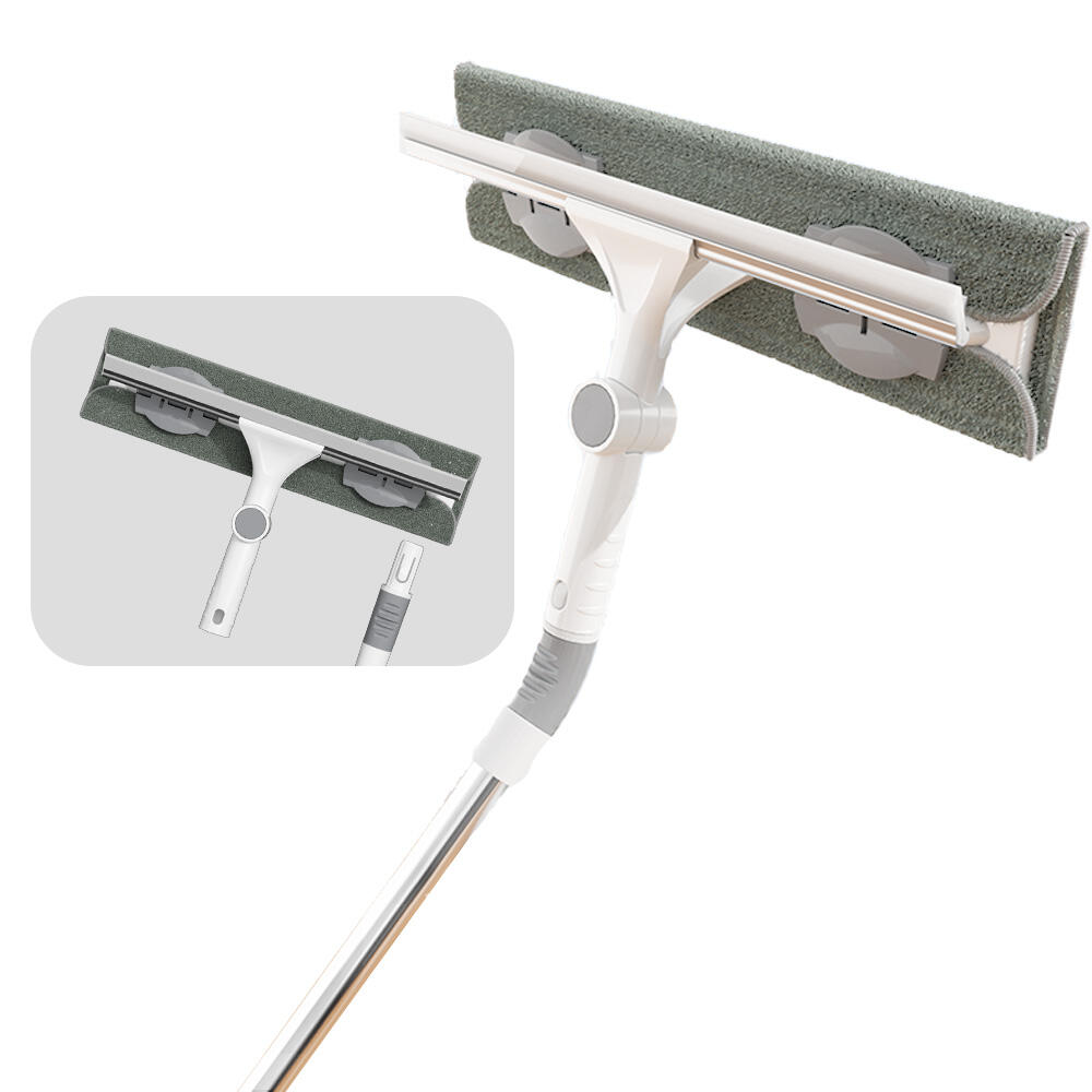 1.9M Disposable Telescopic Long Handle Window Mop Wiper Stainless Steel Scraper Mirror Multi-Functional Car Glass Wiper