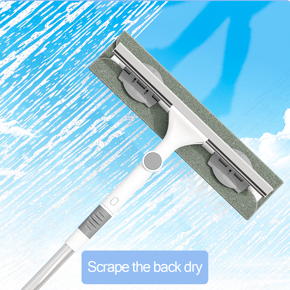 1.2M Long Handle Ultra-fine Fiber Cleaning Kit Multi-Functional Extendable Bendable Window Scraper Stainless Steel Window Car