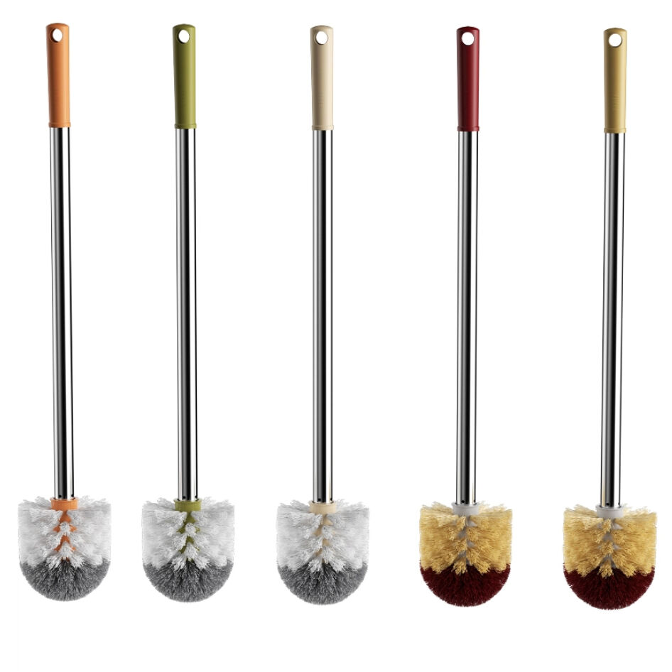 High Quality All-Round Bending Bathroom Cleaning Brush Soft Bristled Tool Extended Metal Handle High Efficiency Cleaning Brushes