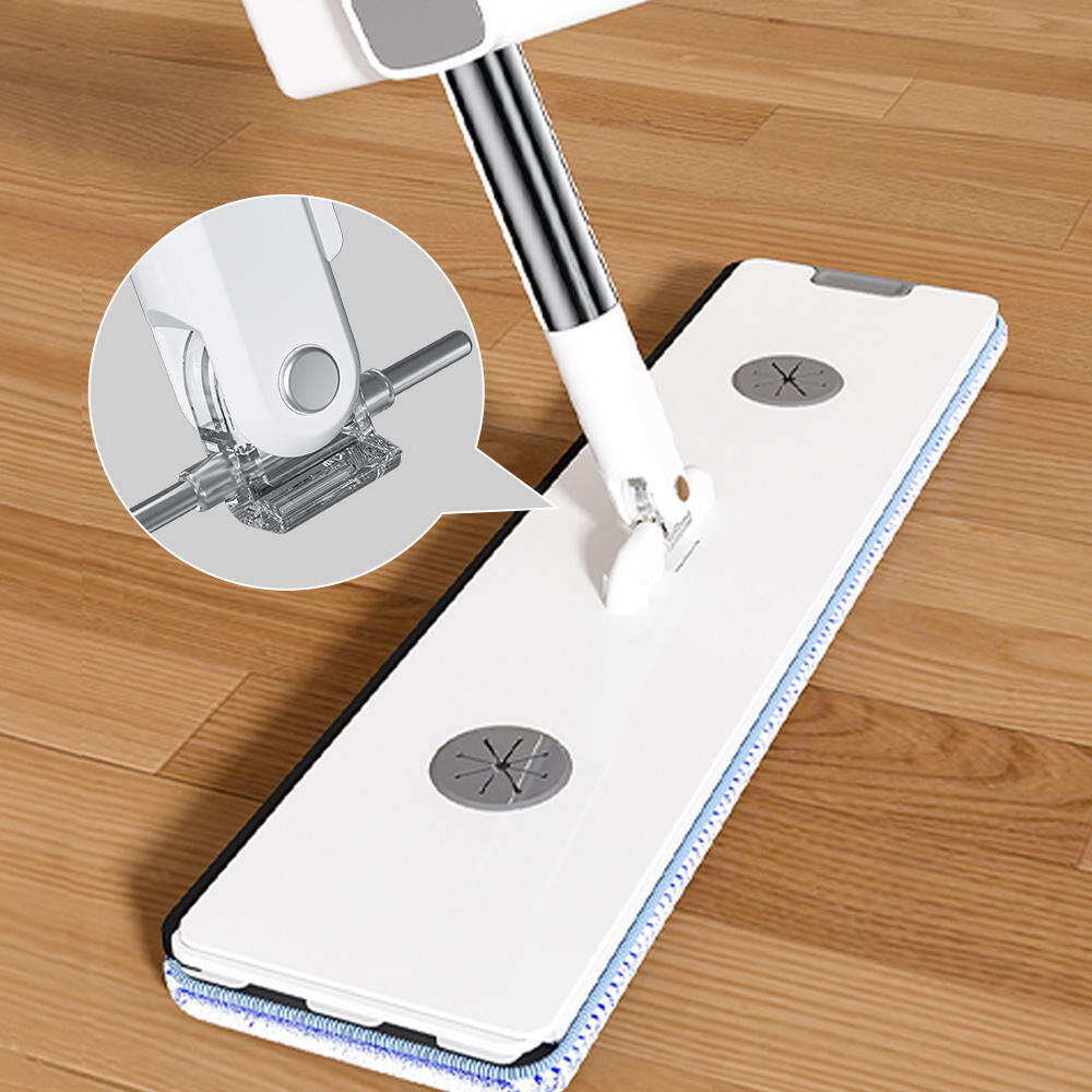 Long-Handle Stainless Steel Magic Ultra-Fine Fiber Mop Household Cleaning Flat Mop Extendable Rotating for Kitchen Floors
