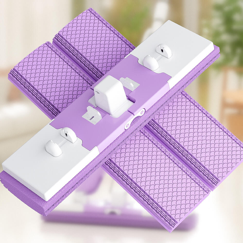 Customizable Hand-Free Cleaning Flat Mop Extensible Super Absorbent Replaceable Head Recyclable Replacement Sponge Pad Wholesale