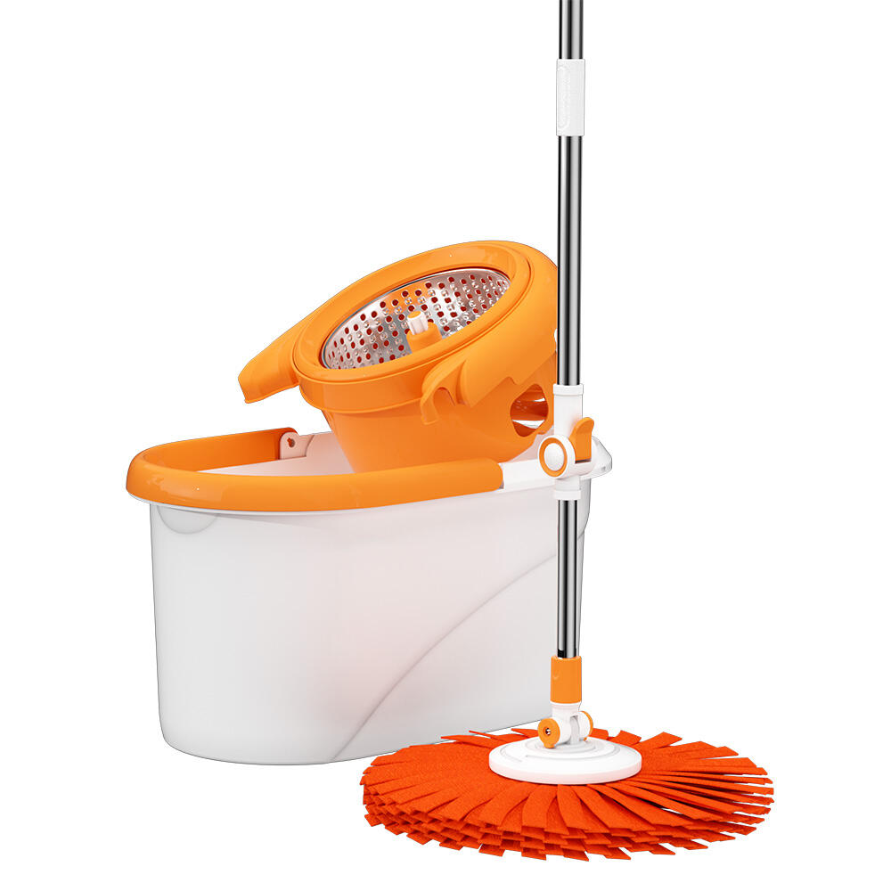 Ultra fine fiber cloth strip rotating mop and bucket set