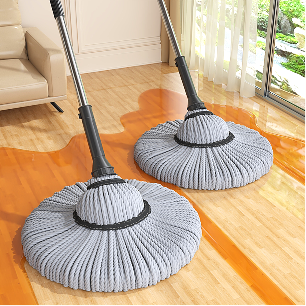 Hot Selling Ultra-fine Fiber Water Mop 360 Rotation Self-twisting Telescopic Household Floor Cleaning Low Price Foldable Long