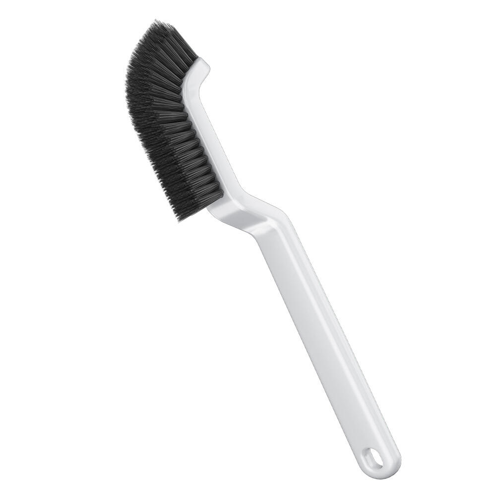 Portable Nylon Cleaning Brush with Plastic Handle for Countertop Tile Gaps Window Slots Wall Corners Dust Stains Curved Brushing