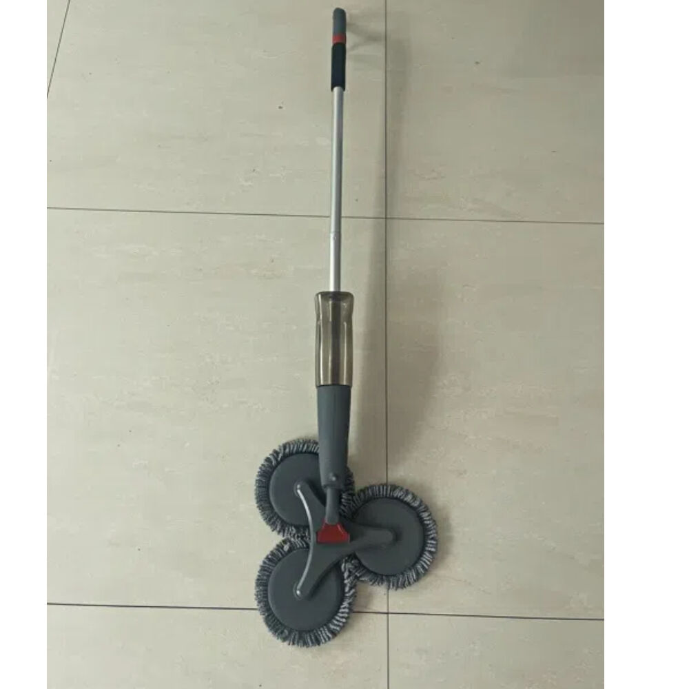 Superfine Fiber Three-Head Rotating Water Storage Box Intelligent Kitchen and Bathroom Floor Cleaning Spray Mop