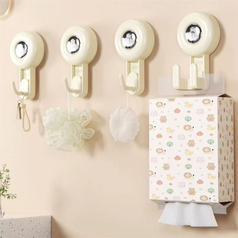 Multi Functional Punch Free Suction Cup Hook Bathroom Wall Storage Detachable Foldable Super Strong Load-bearing Capacity
