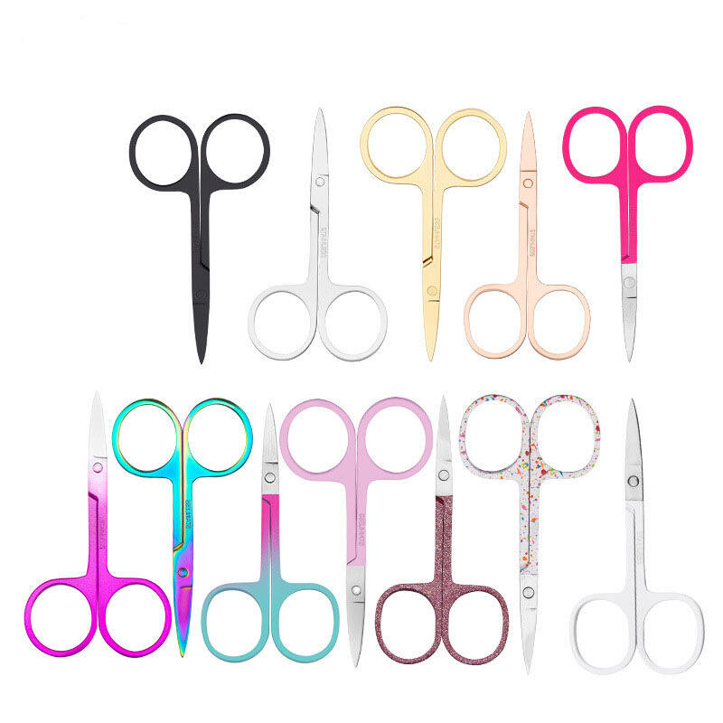 Professional Factory Scissors for Eyebrows Stainless Steel Gold Eyebrow Scissors
