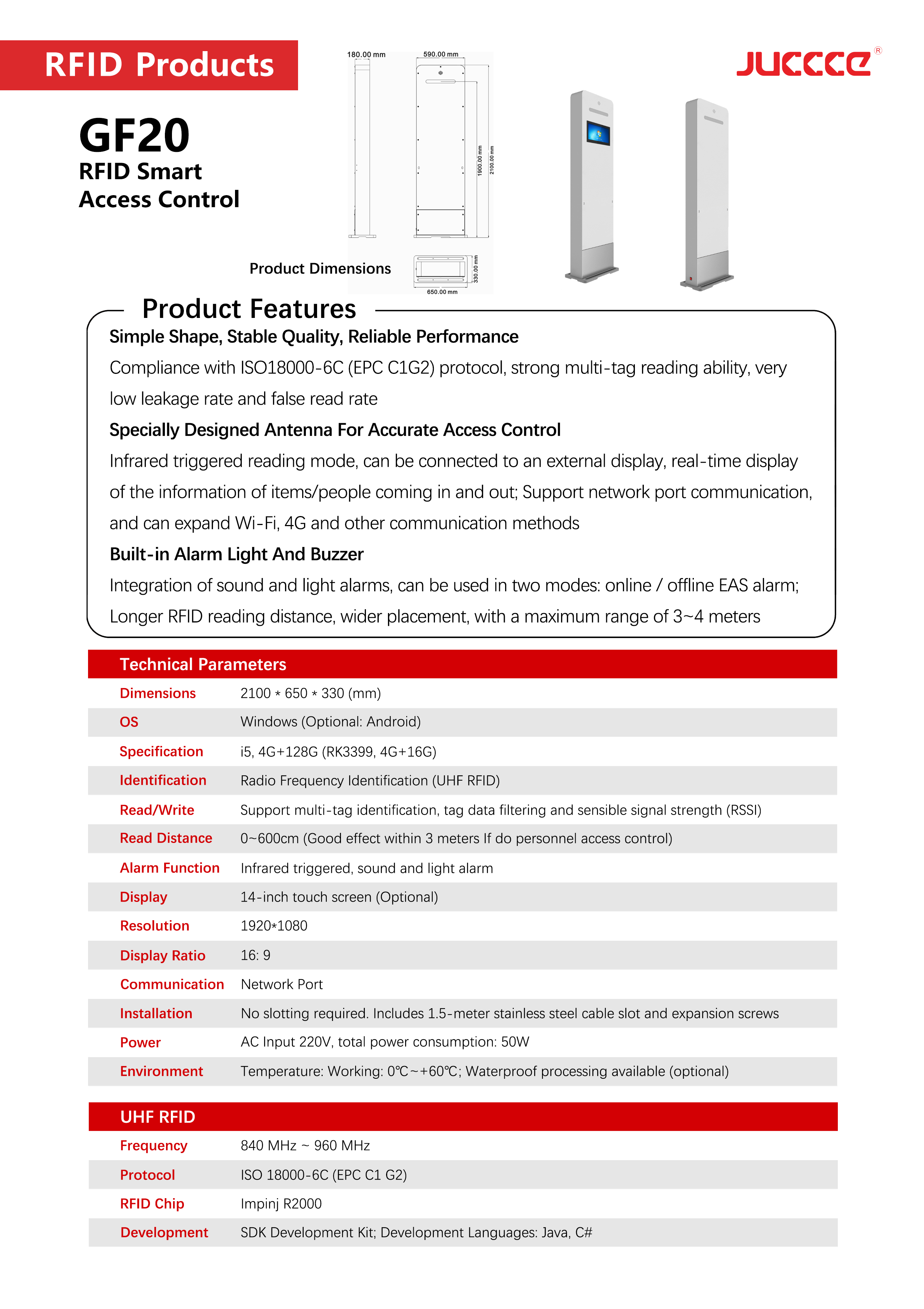 GF20 RFID Intelligent Gate