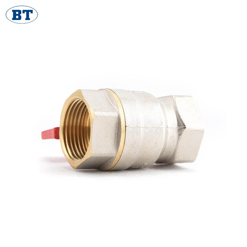 Full Bore Nickel Plated Brass Ball Valve with Butterfly Handle