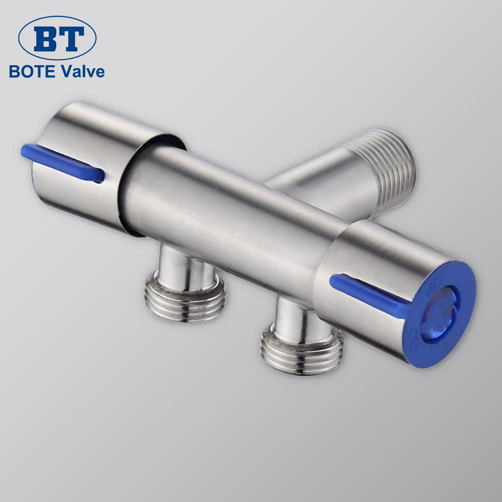 Stainless Steel 3-Way Angle Valve - Bathroom & Kitchen Water Flow Control Plumbing Fixture