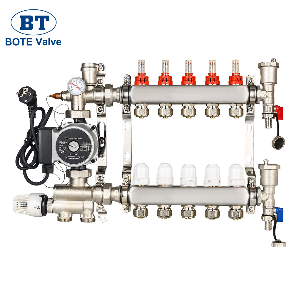 Customizable Brass Manifold - 2 to 20 Port Underfloor Heating & Plumbing Distribution Manifold