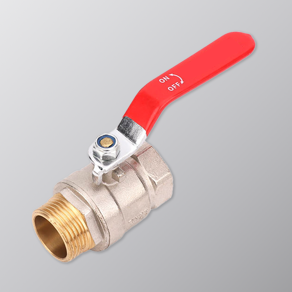 Male × Female Threaded Brass Ball Valve with Long Handle 1/4