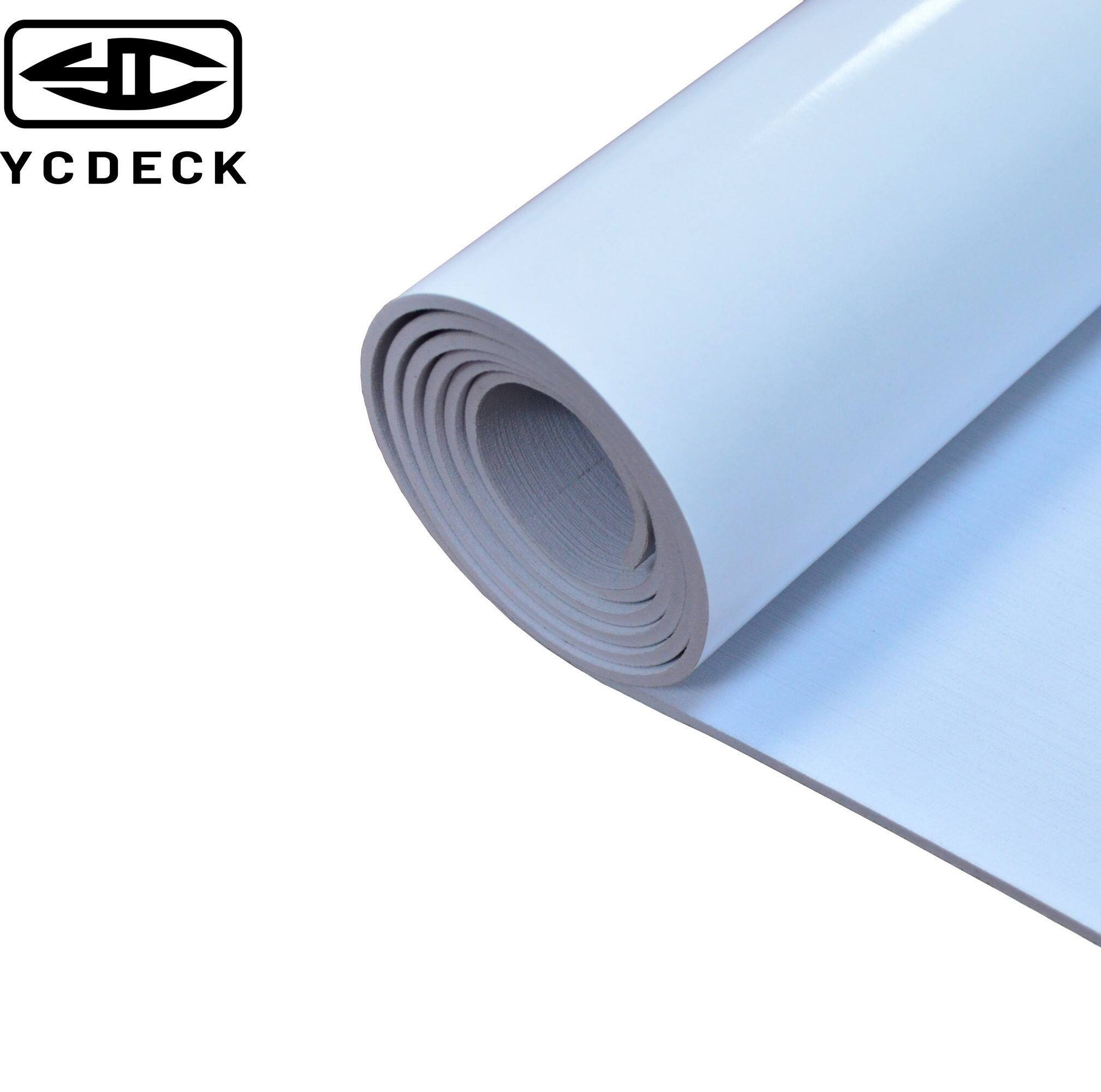 YCDECK Strong Self-Adhesive White Brushed EVA Foam Boat Decking 5mm Thick Anti-Slip Marine Flooring Mat