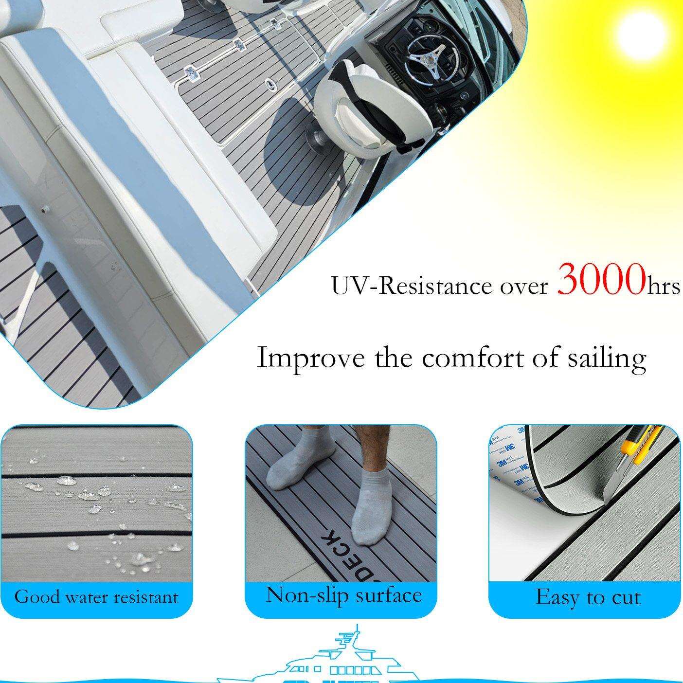YCDECK Boat Flooring EVA Foam Boat Decking Faux Teak Marine Flooring