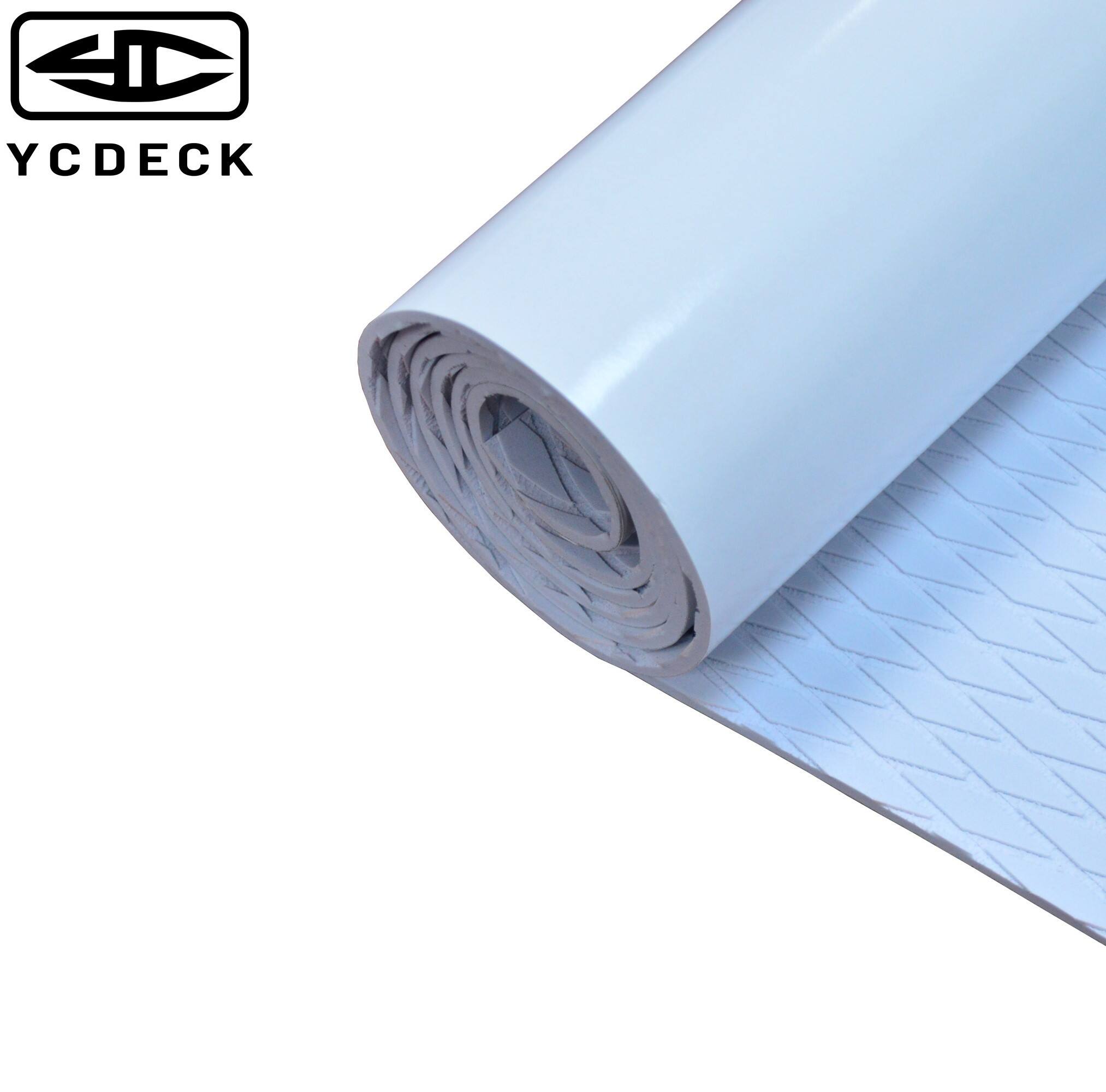 YCDECK Small Diamond Grooved EVA Foam Boat Decking Anti-Slip Traction Pad White Color With Self-Adhesive