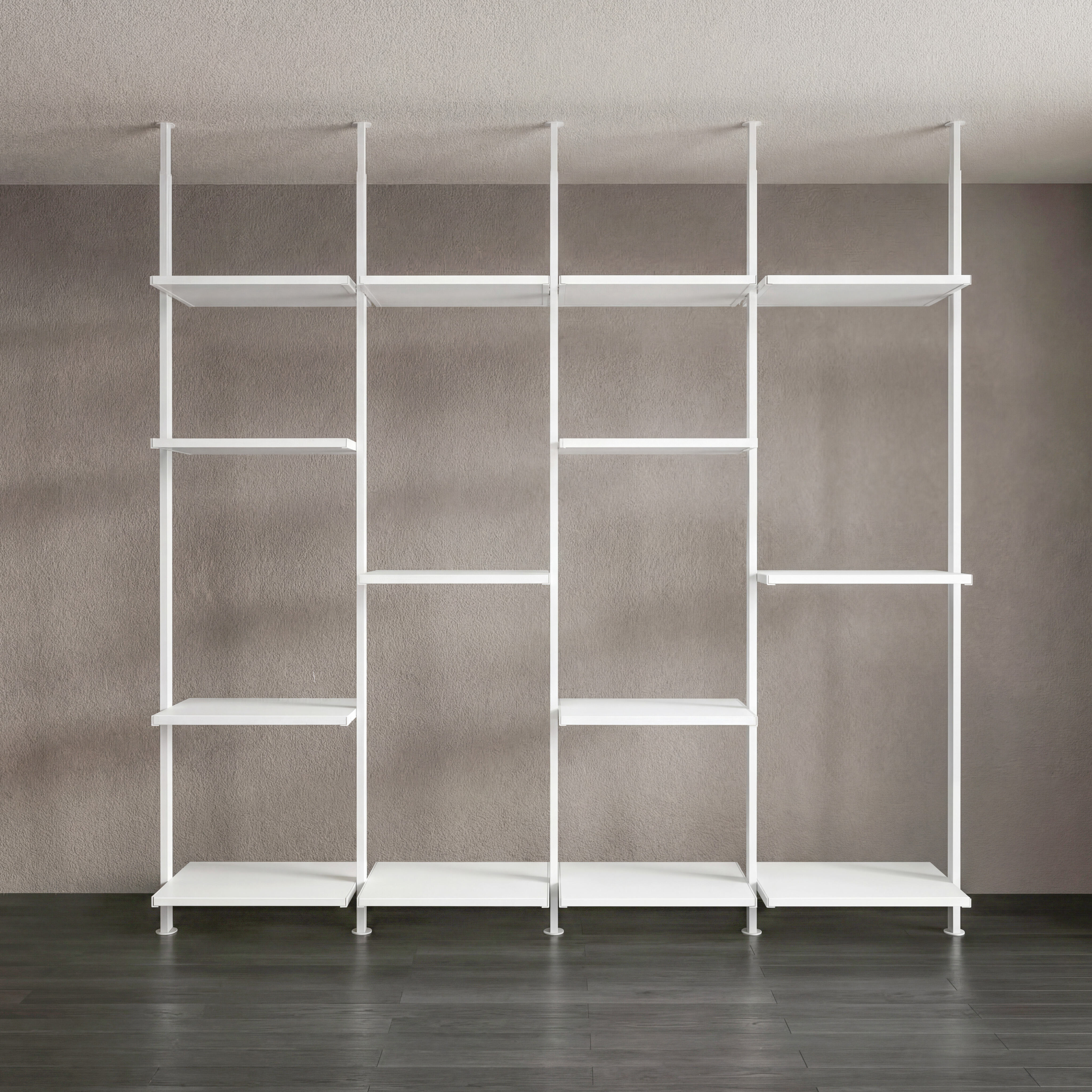 Ceiling-Mounted Modular shelving system