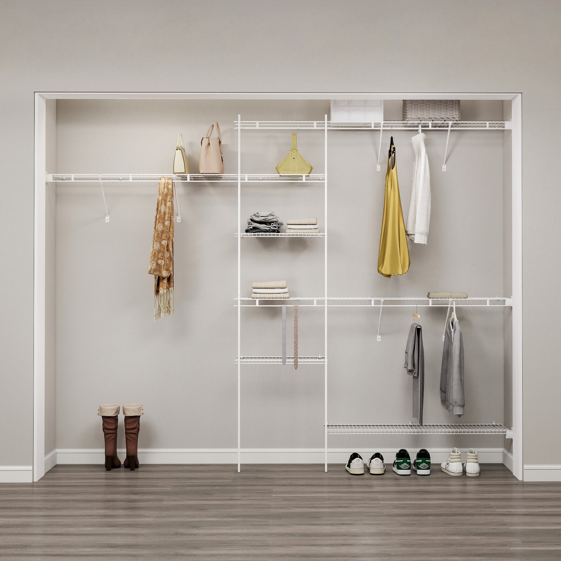 Full Closet Organization Shelf System