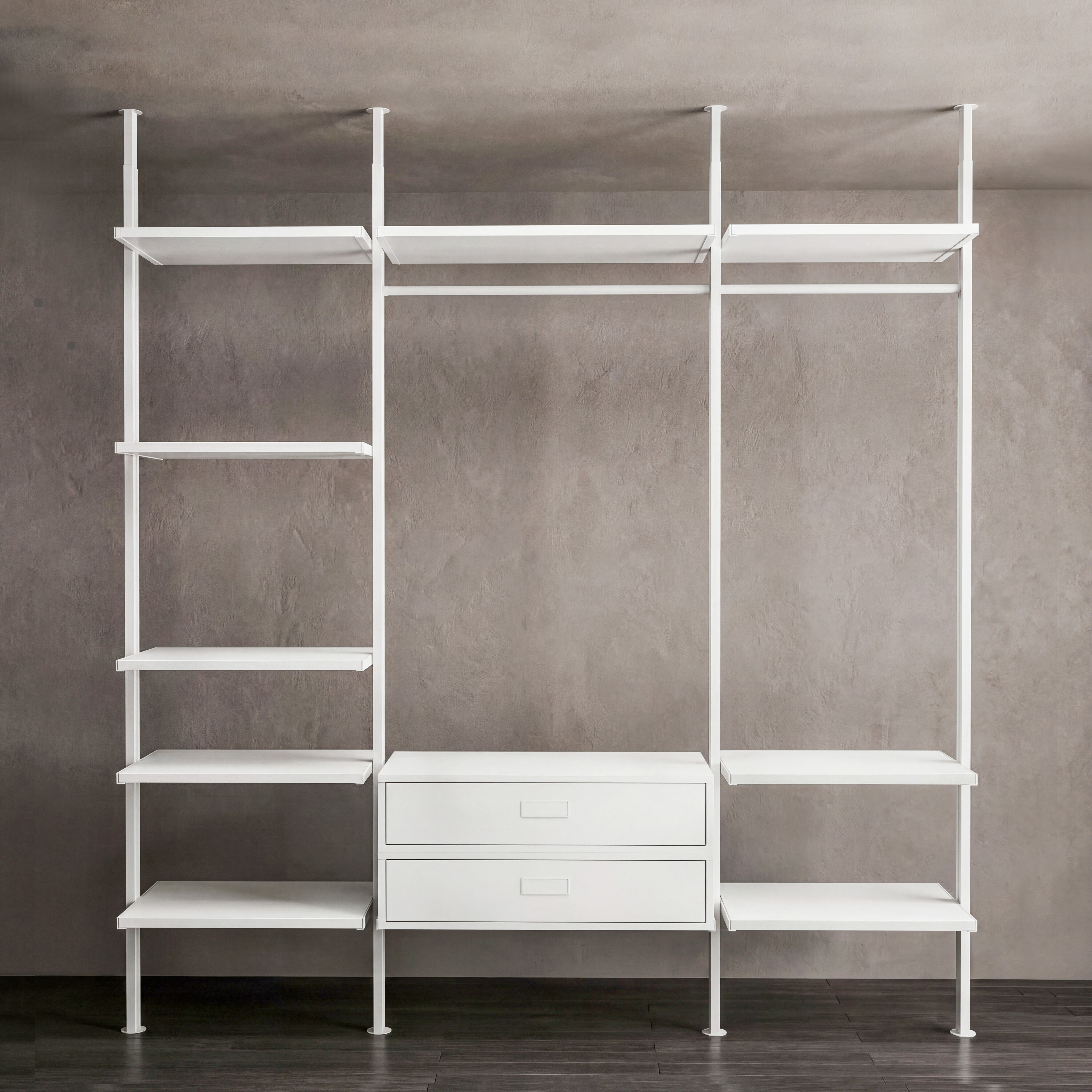 Ceiling-Mounted Modular shelving system