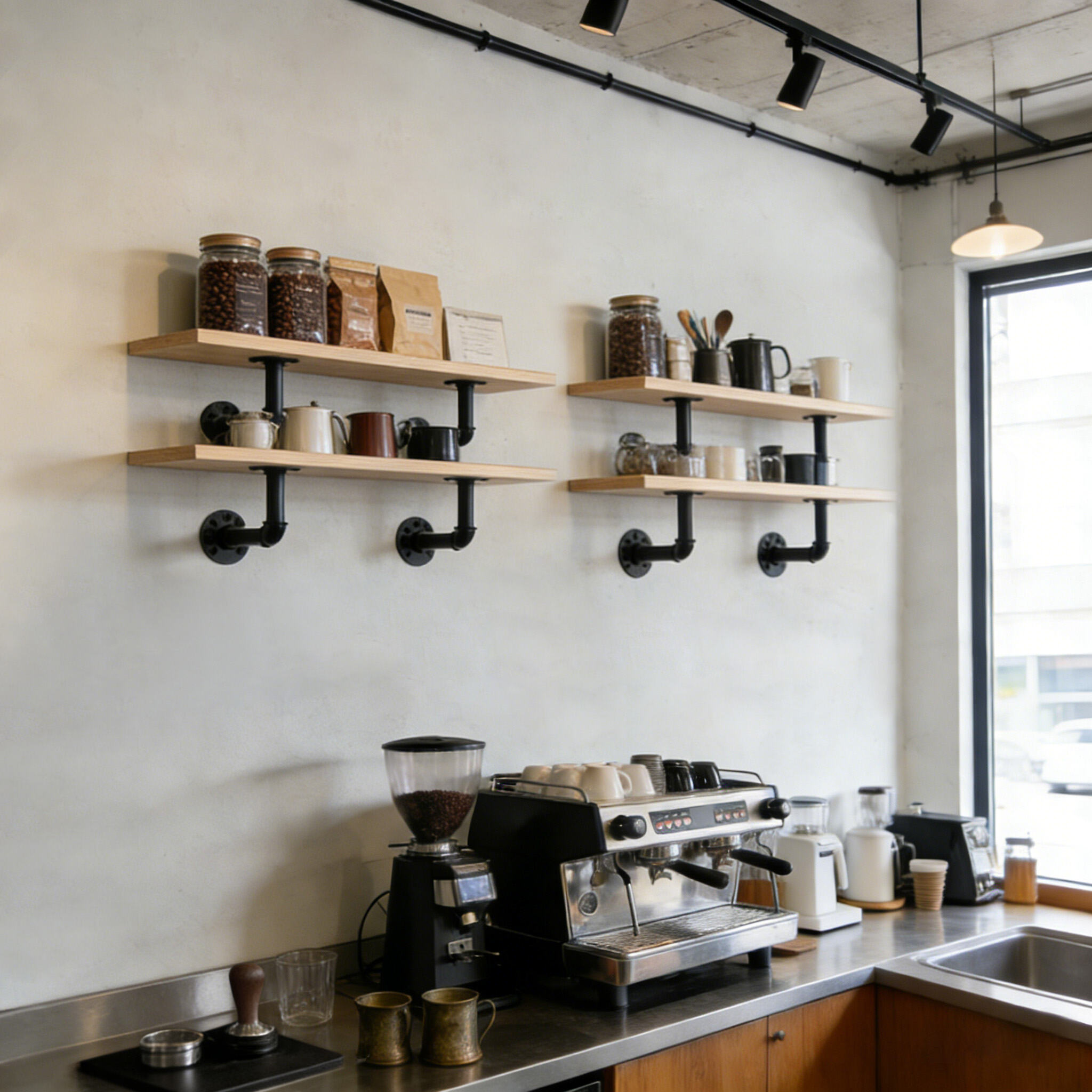 Industrial pipe shelf bracket