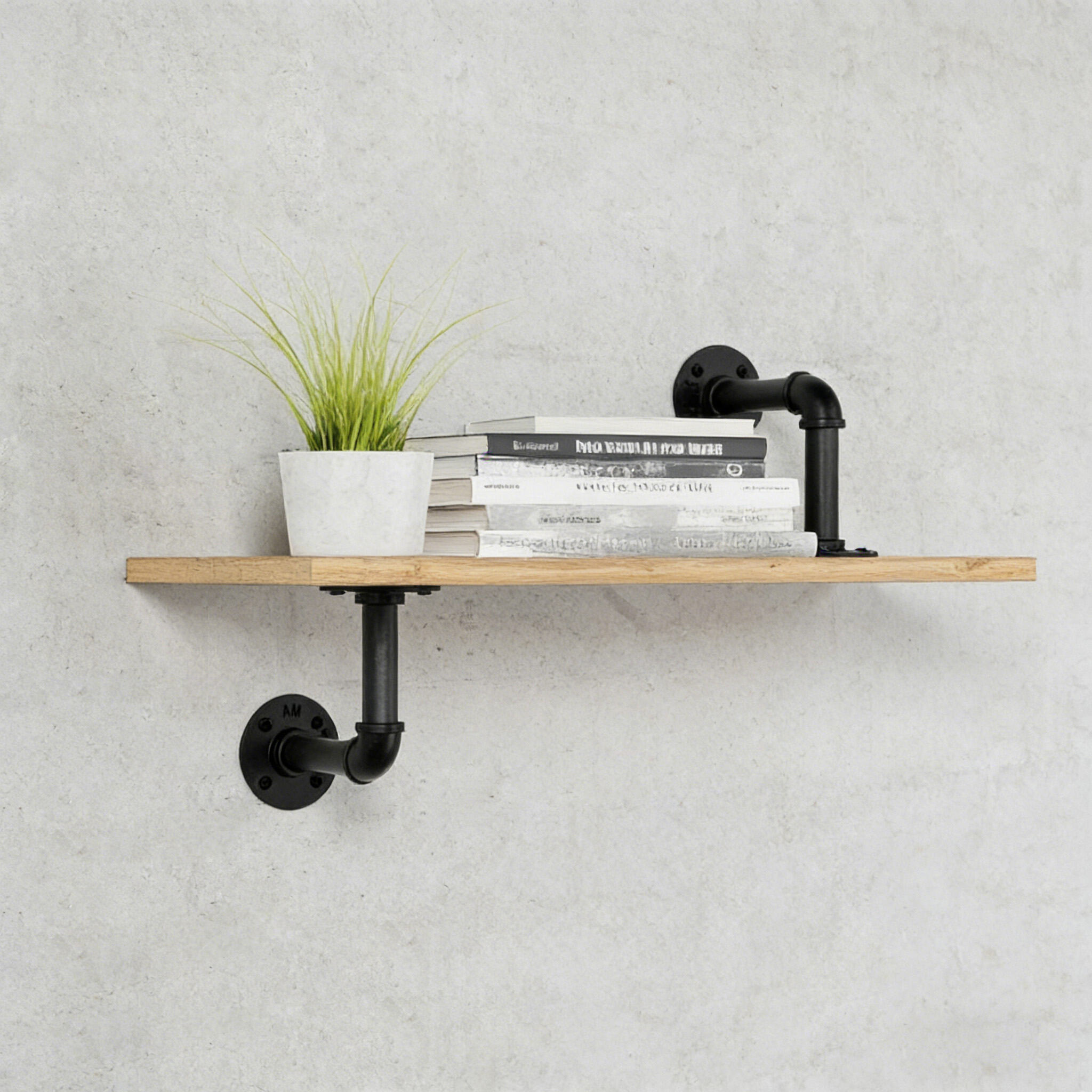 Industrial pipe shelf bracket