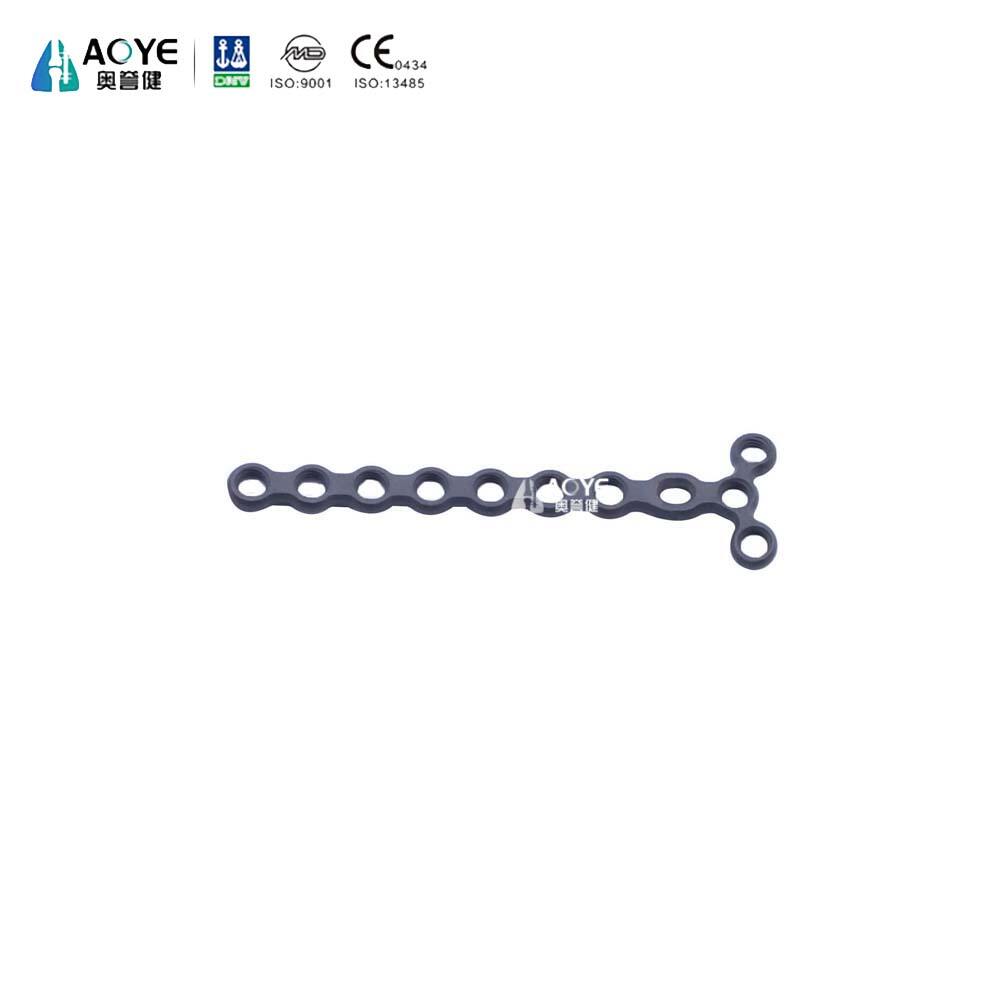 Реконструктивна Т-образна фалангова блокираща плоча – глава, 3 отвора (издигната)