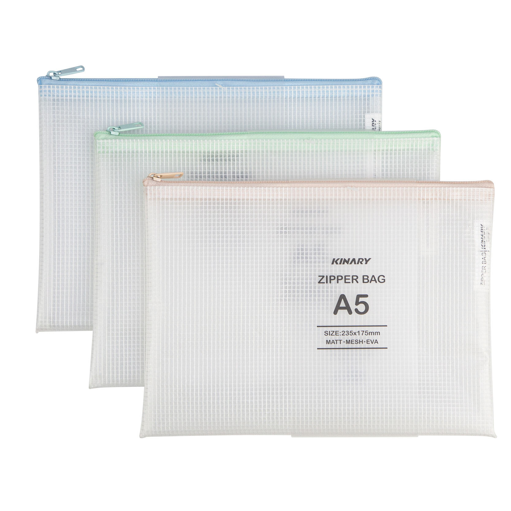 FB8123 |  A5 MATT  MESH EVA ZIPPER BAG  