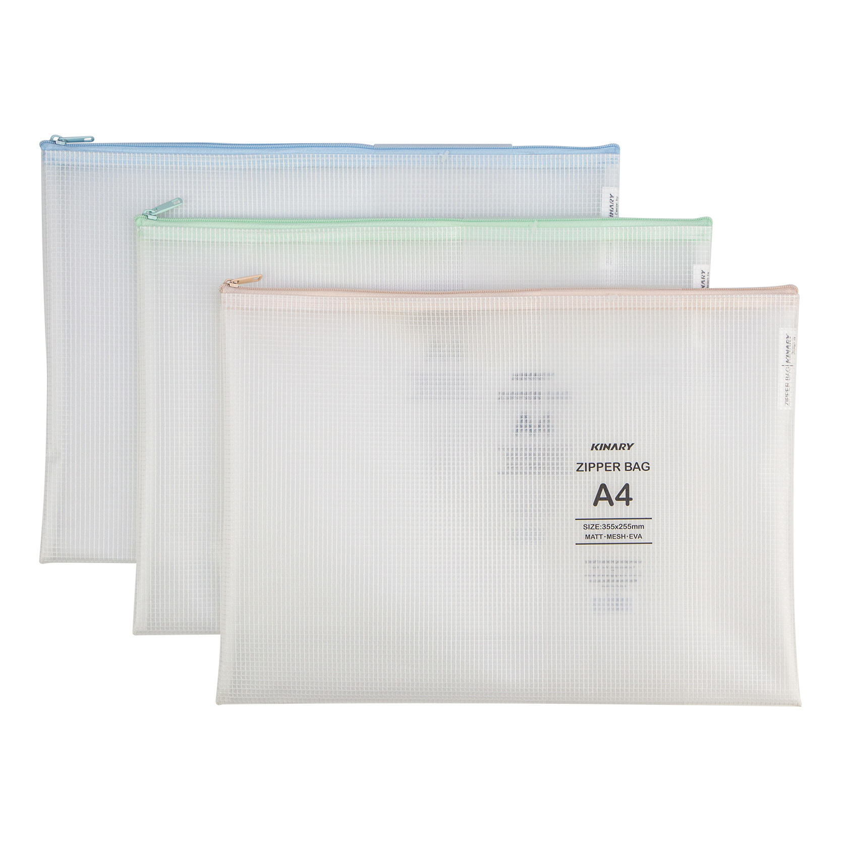 AFB8119 | 4 MATT  MESH EVA ZIPPER BAG  