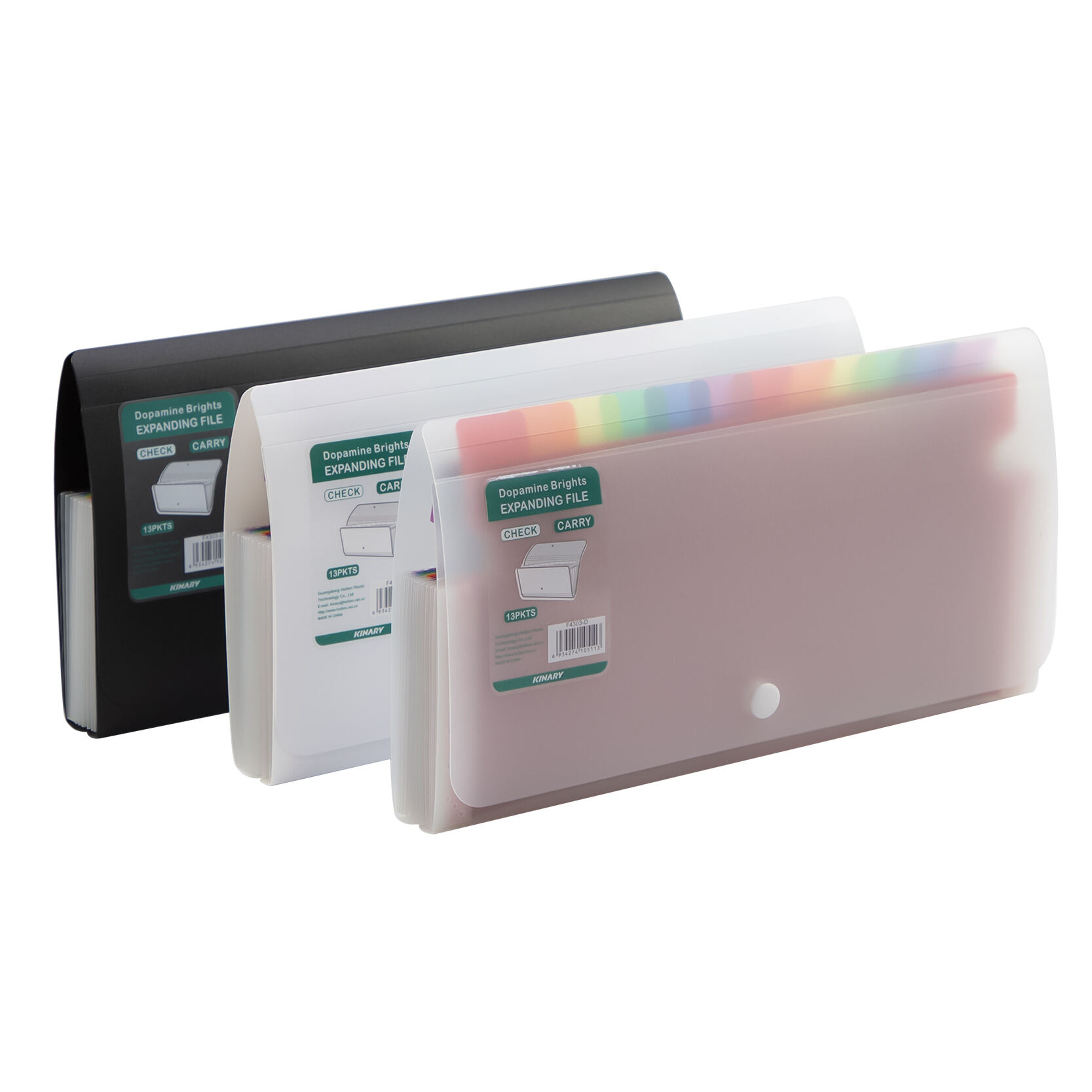 F4303-D | File Mengembang Portabel / 13 kantong / Penutup Tombol