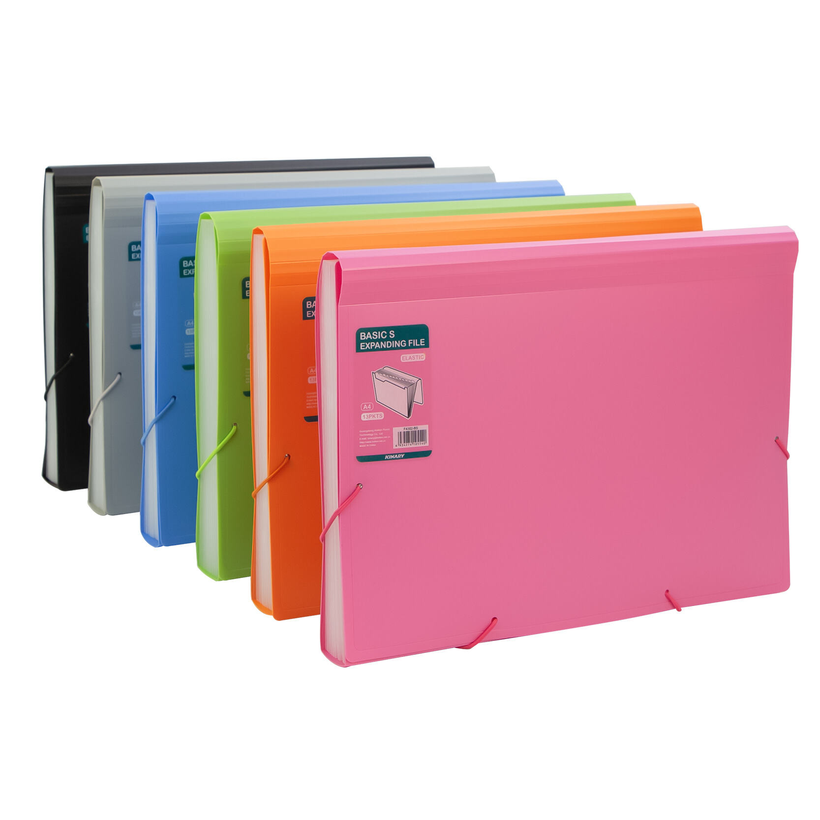 F4302-BS | ARQUIVO EXPANSÍVEL COM 13 COMPARTIMENTOS / ELÁSTICO