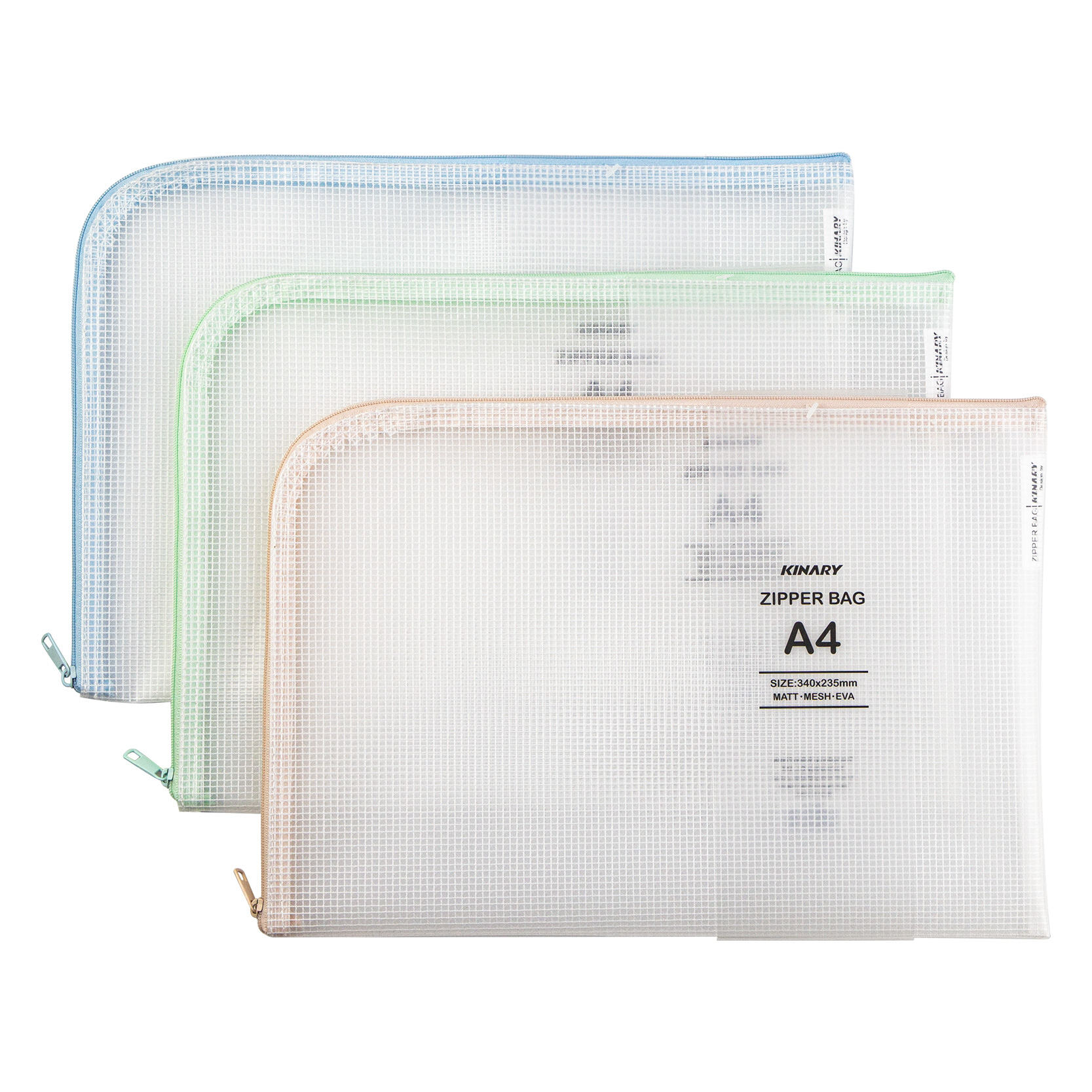 FB8124 | A4 MATT  MESH EVA ZIPPER BAG  