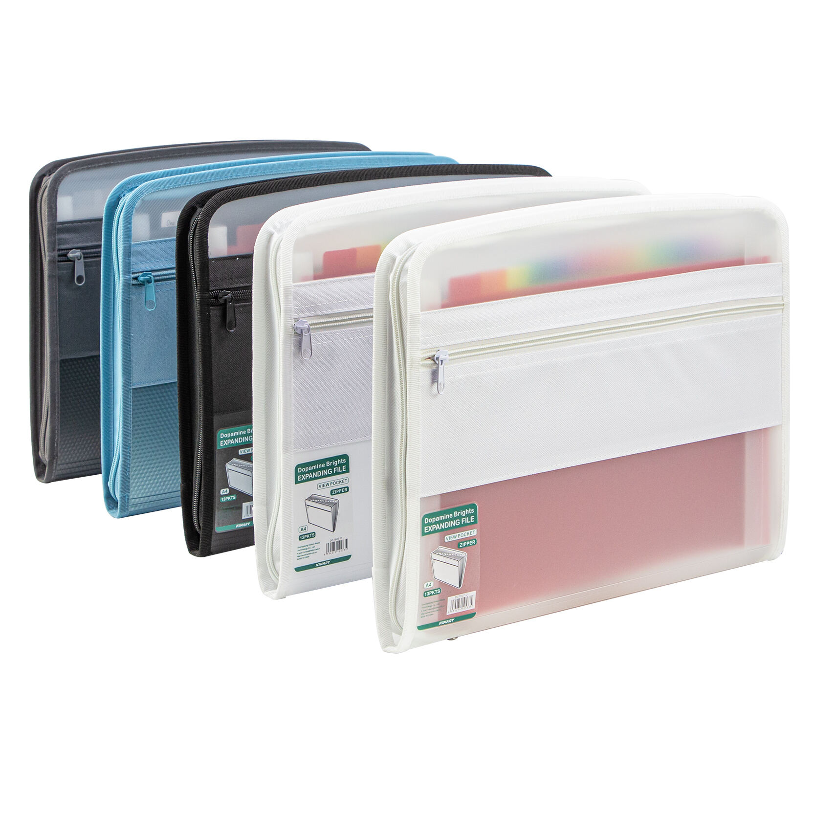 DC7607-D | Map File yang Dapat Diperluas, 13 Paket / Kantong Transparan / Resleting