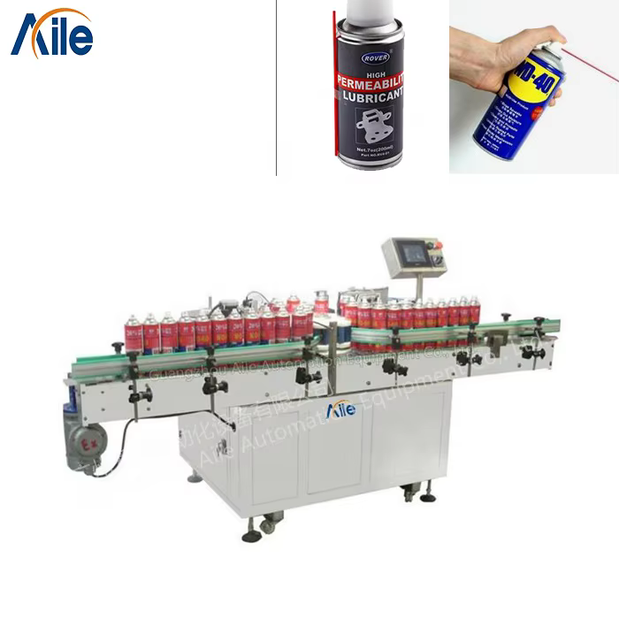 High Quality Aerosol Spray Can Automatic Sticking Red Tube Machine manufacture
