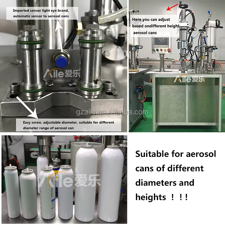 Easy to Operate High-efficiency Replenishing Olive Oil Spray Semi-automatic Dual Aerosol Packaging and Filling Machine details