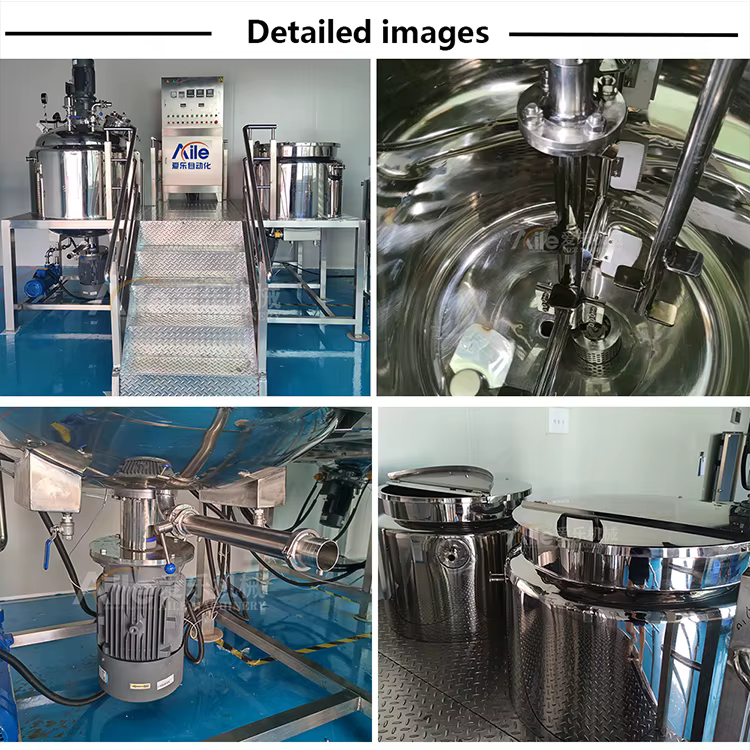 product immovable vacuum homogenizer emulsifier with optional oil and water pan with customized sizes 50l 100l 500l-6