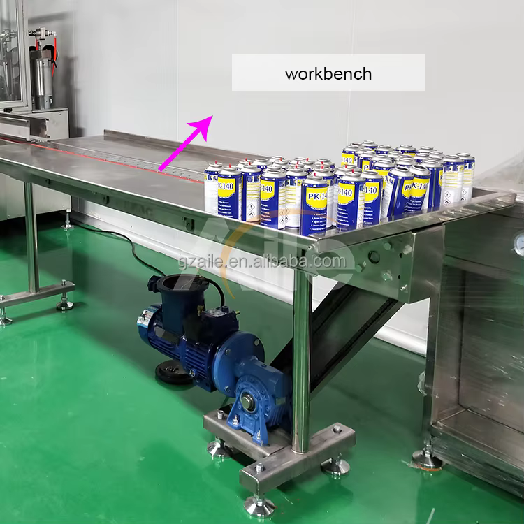 Cassette Furnace Spray Production Line Snow Spray Aerosol Filling Machine Line Disposable Hair Color Spray Aerosol Filling Line manufacture