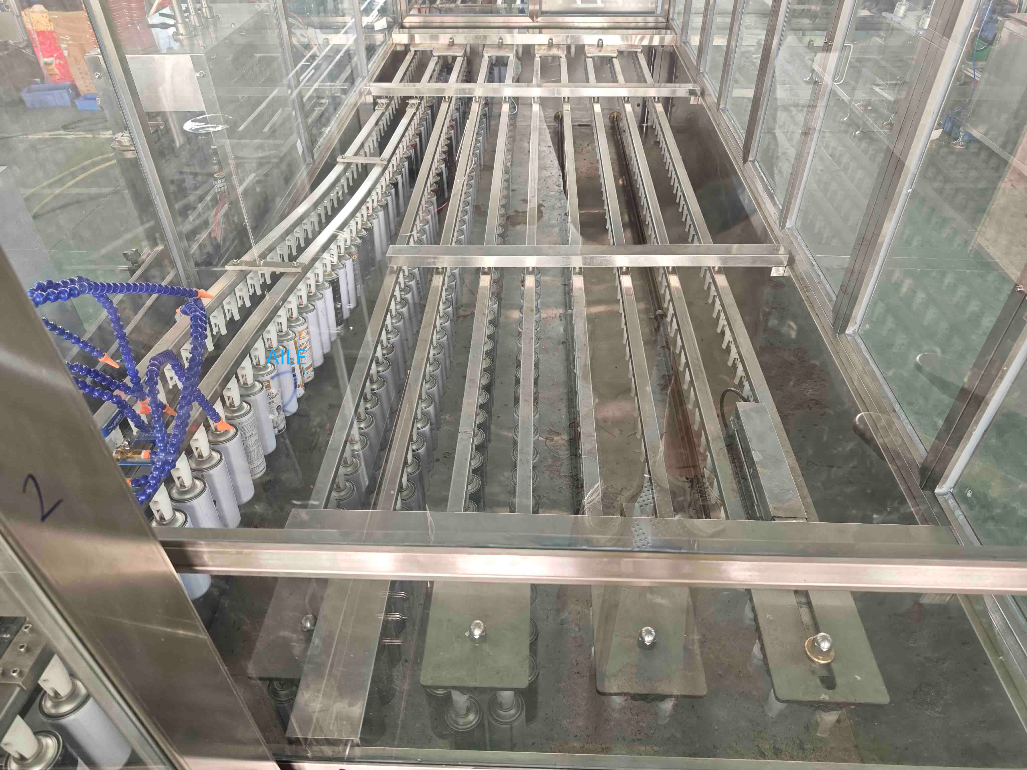 Automated aerosol production line working principle