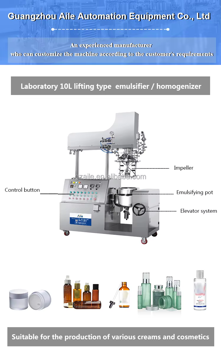 10l automatic laboratory cosmetic lotion vacuum homogenizer emulsifier for eye cream-4