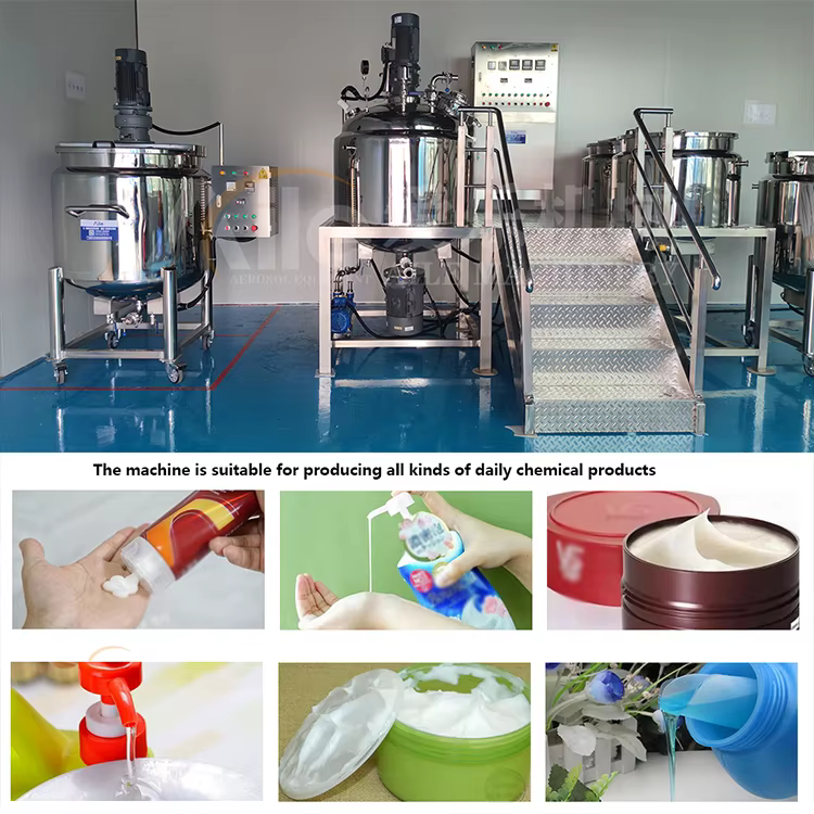 product immovable vacuum homogenizer emulsifier with optional oil and water pan with customized sizes 50l 100l 500l-4