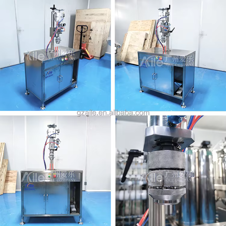 Manufacturer Semi Automatic Aerosol Can Sealing Machine Valve Crimping Equipment Tin Valve Crimper factory