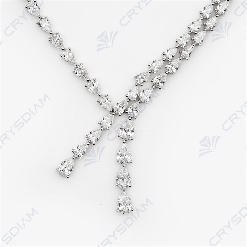 Pear/marquise shape magnificent necklace, TW19.14ct, 18KW