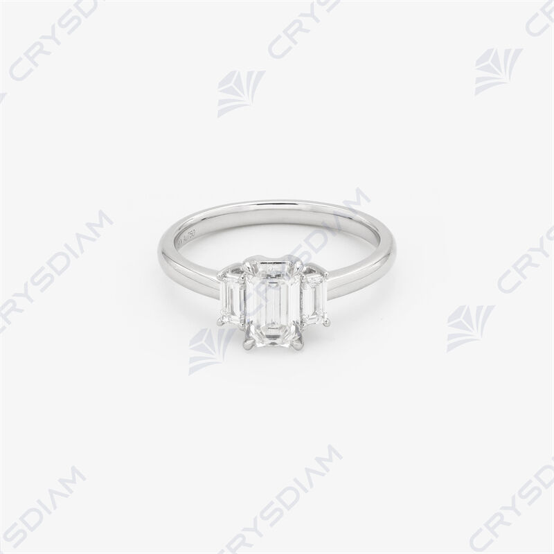 Pear shape three-stone ring, TW1.12ct, 18KW